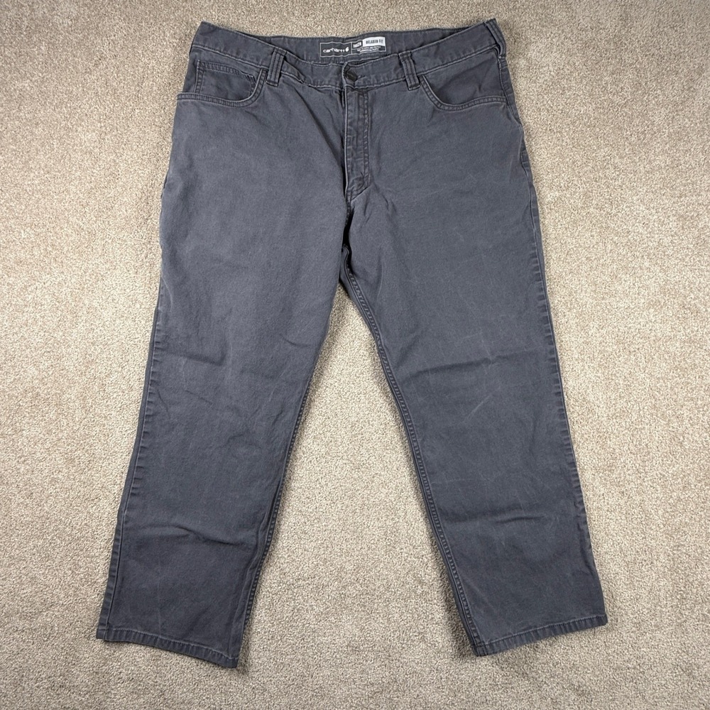 Carhartt Mens Relaxed Fit Canvas Work Pants Gray 38x28 Utility Trousers